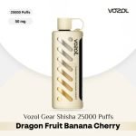 Vozol Gear Shisha 25000 Puffs DTL Disposable Pod Dragon Fruit Banana Cherry in Dubai