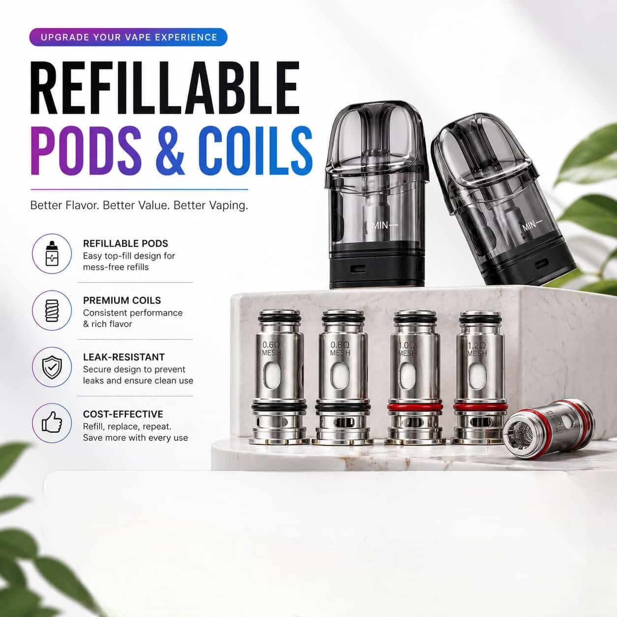 Refillable Pods and Coils Category Banner VapeDubaiCity